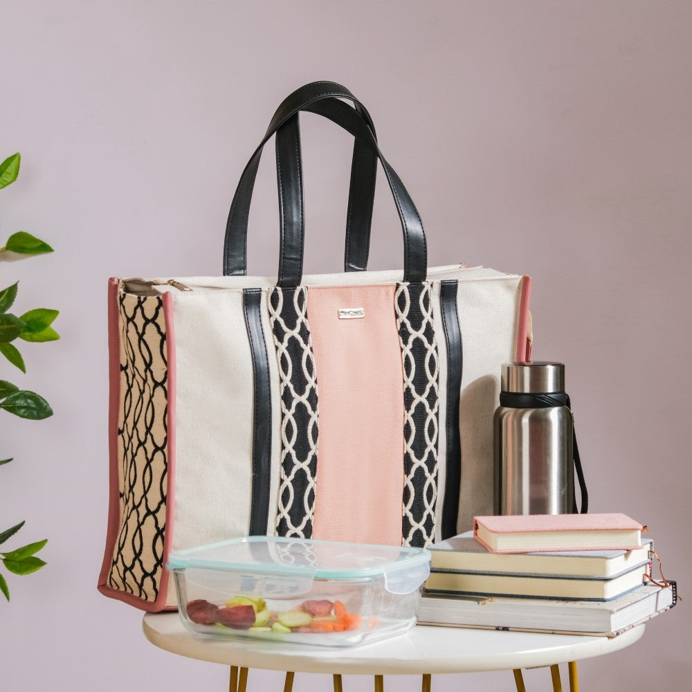 Eco Canvas Tote Bag Pink Large 17 X 12 Inch Nestasia