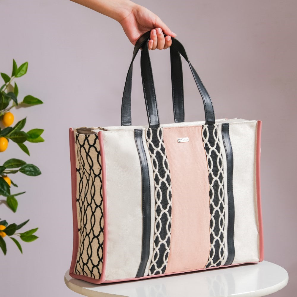 Eco Canvas Tote Bag Pink Large 17 X 12 Inch Nestasia