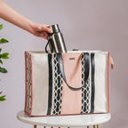 Eco Canvas Tote Bag Pink Large 17 X 12 Inch Nestasia