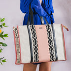 Eco Canvas Tote Bag Pink Large 17 X 12 Inch Nestasia