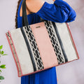 Eco Canvas Tote Bag Pink Large 17 X 12 Inch Nestasia