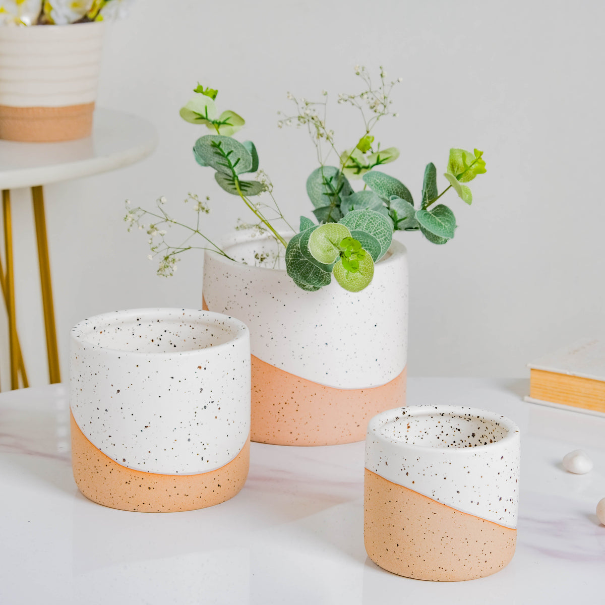 Bicolour Plant Pot Set of 3 Nestasia