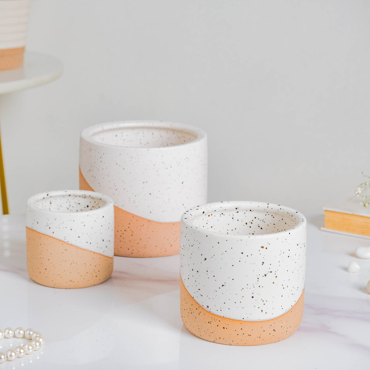 Bicolour Plant Pot Set of 3 Nestasia