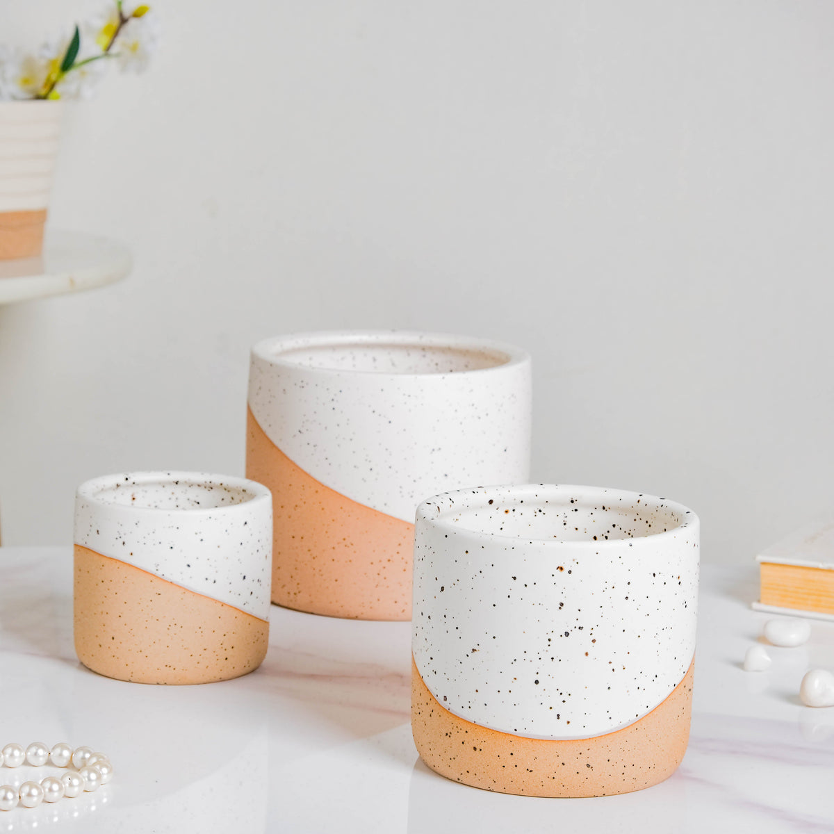 Bicolour Plant Pot Set of 3 Nestasia
