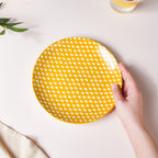 Geometric Mustard Snack Plate 7.5 Inch Set Of 2 Nestasia