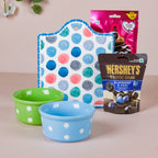 Polka Dot Bowls With Platter Snacktime Gift Hamper Set Of 5 Nestasia
