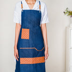 Denim Apron for Men Tan Brown Nestasia