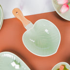 Taro Leaf Bowl With Wooden Handle Small Nestasia