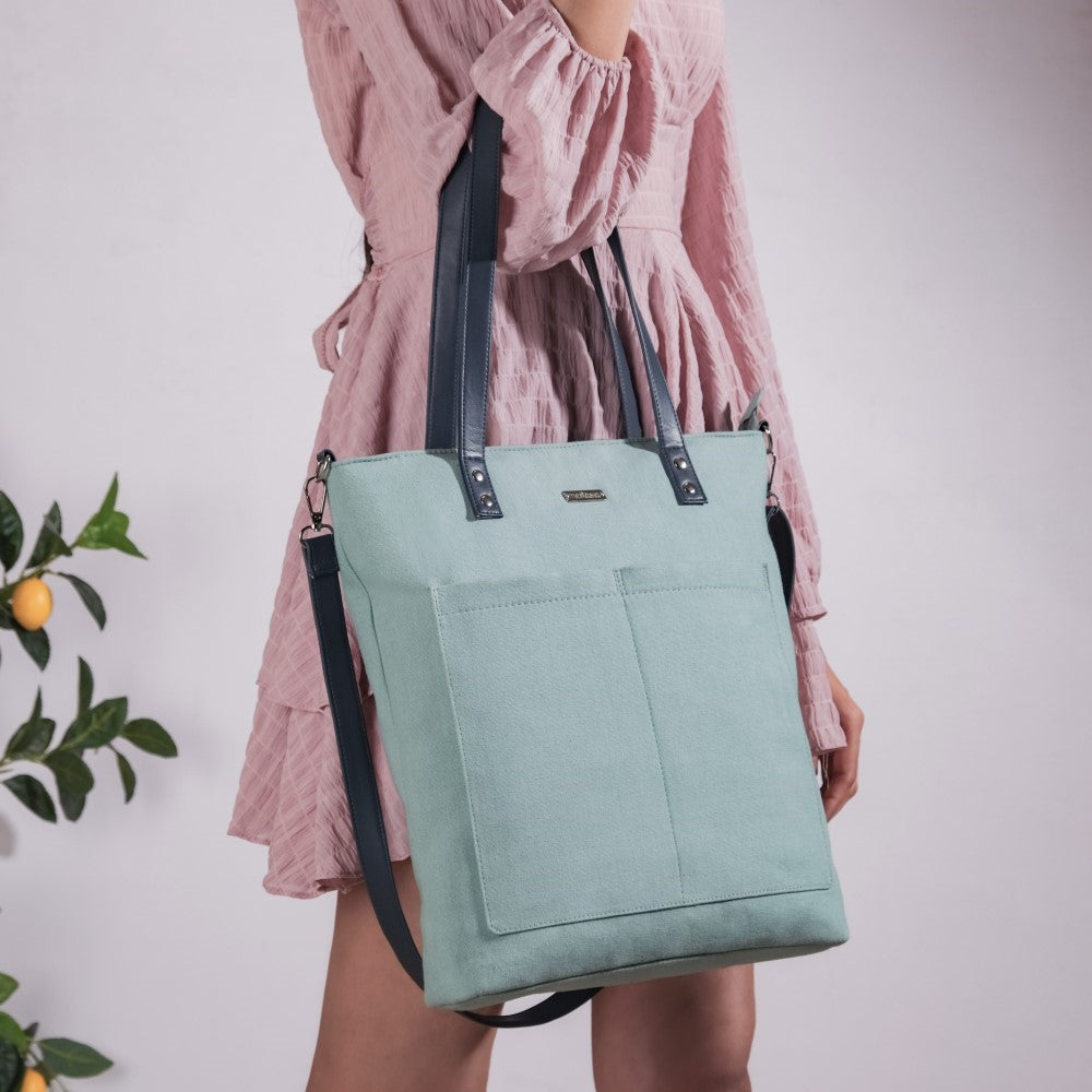 Mint Canvas Tote Bag Nestasia