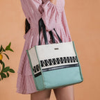 Eco-friendly Carryall Tote Bag Mint Small 12 x 10 Inch Nestasia