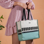 Eco-friendly Carryall Tote Bag Mint Small 12 x 10 Inch Nestasia
