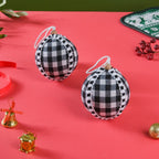 Plaid Christmas Ball Ornament Set Of 2 Nestasia