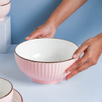 Pink Blossom 18 Piece Pasta Set For 4 Nestasia