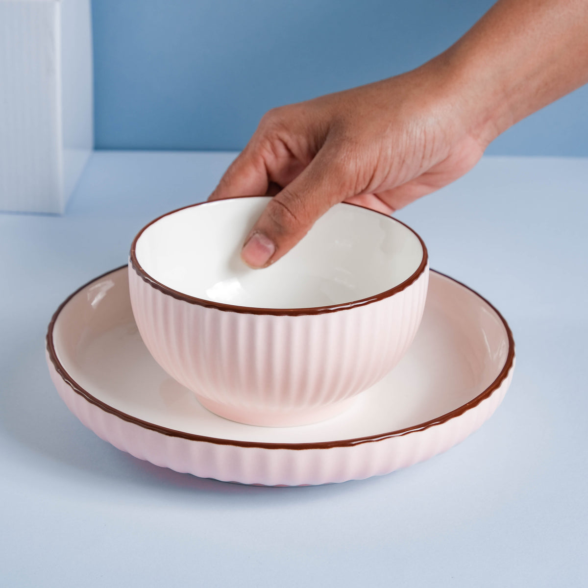 Pink Blossom 18 Piece Pasta Set For 4 Nestasia
