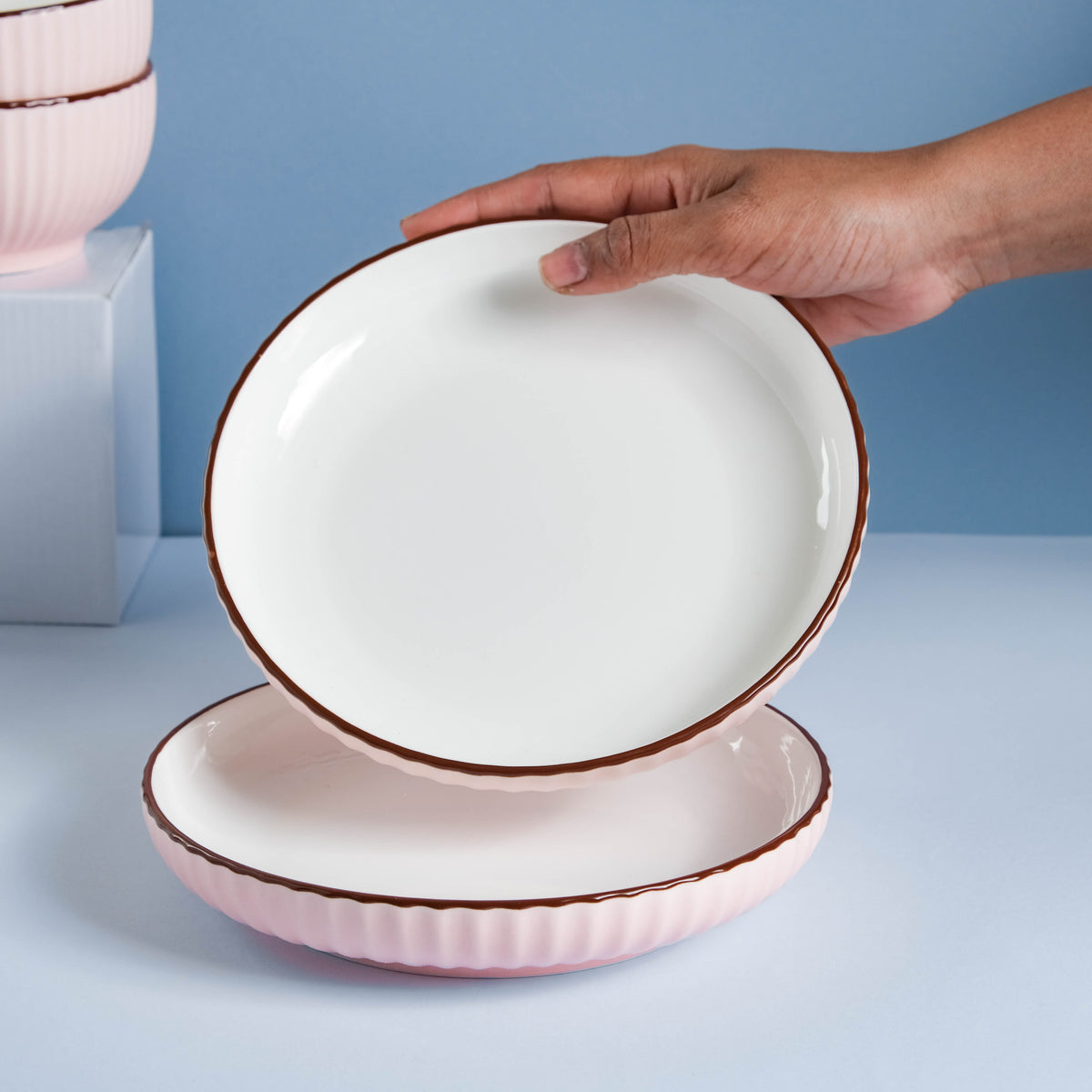 Pink Blossom 18 Piece Pasta Set For 4 Nestasia