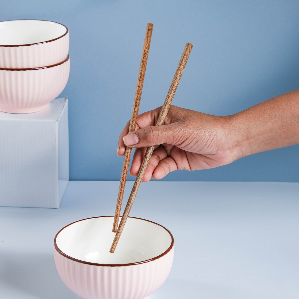 Pink Blossom 18 Piece Pasta Set For 4 Nestasia
