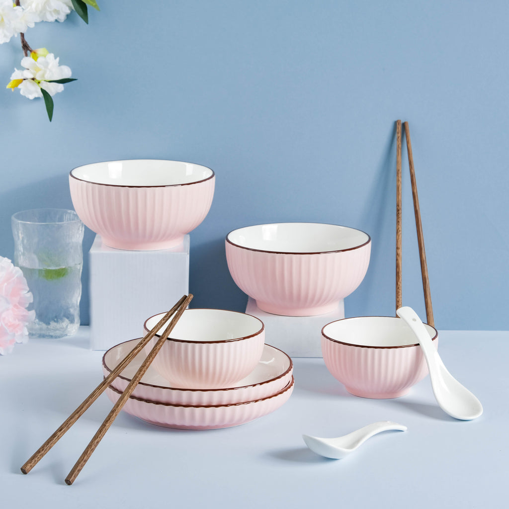 Rosy 10 Piece Soup Snack Set for 2 Nestasia