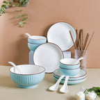 Azure 18 Piece Soup Salad Set For 4 Nestasia