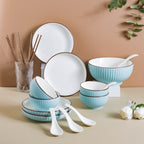 Azure 18 Piece Soup Salad Set For 4 Nestasia