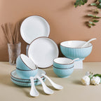 Azure 18 Piece Soup Salad Set For 4 Nestasia