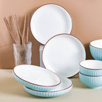 Azure 18 Piece Soup Salad Set For 4 Nestasia