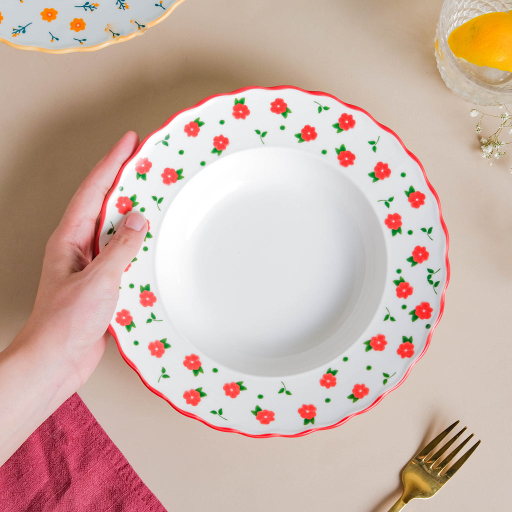Ziba Floret Pasta Plate Red Nestasia