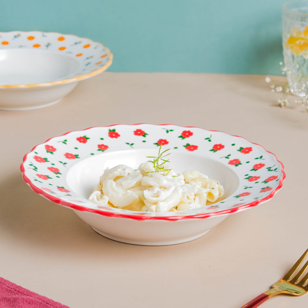 Ziba Floret Pasta Plate Red Nestasia