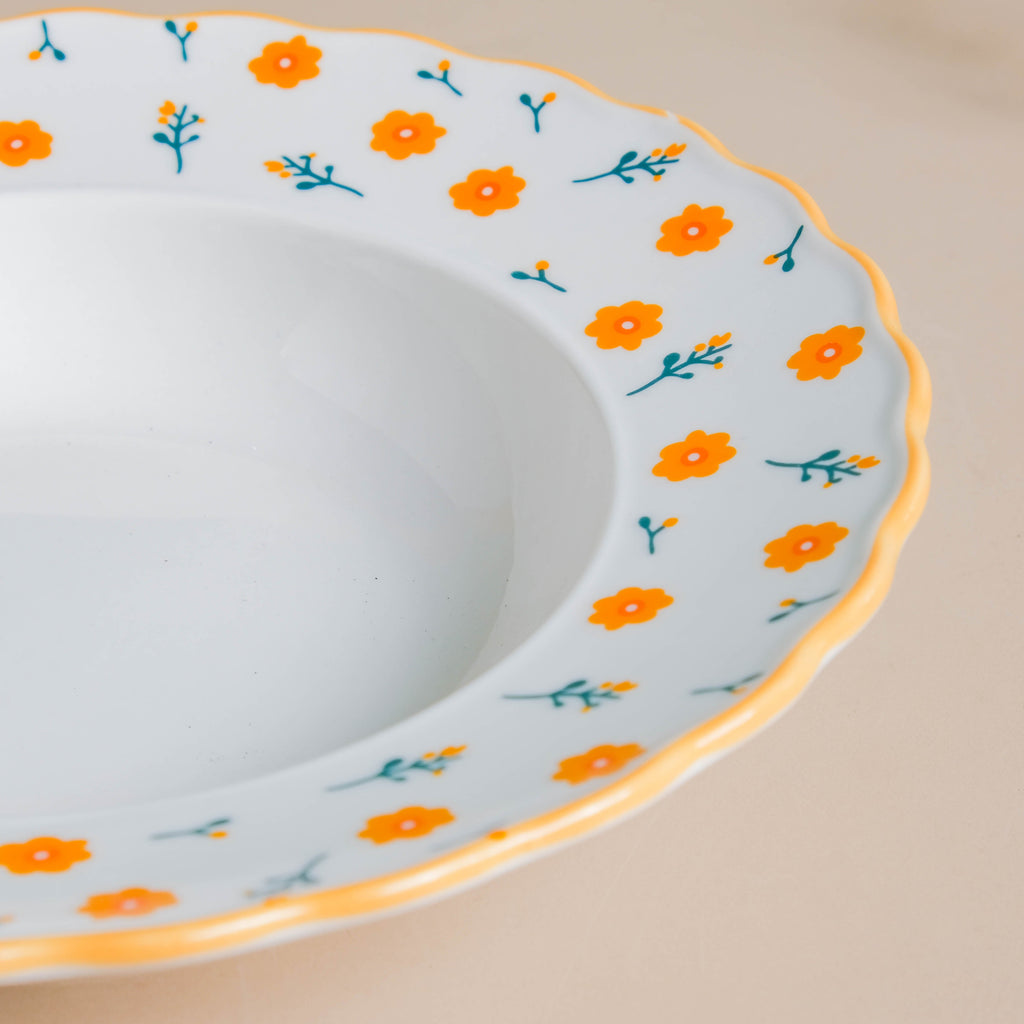 Enchanted Summer Pasta Plate Orange