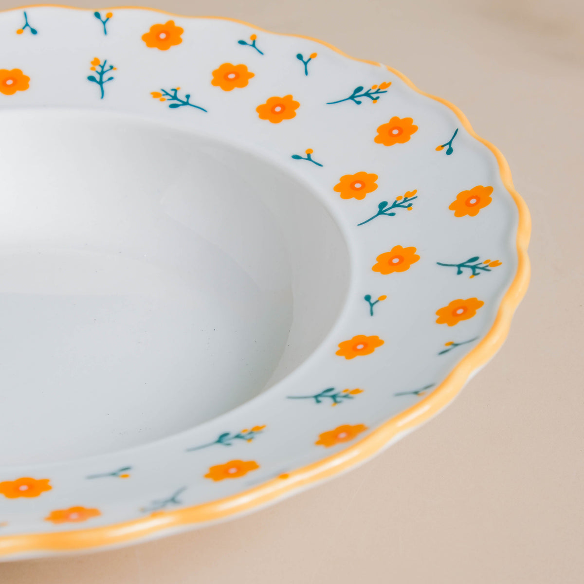 Enchanted Summer Pasta Plate Orange