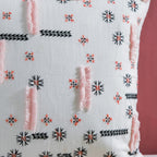 Geometric Embroidered Cotton Cushion Cover 16 inch Nestasia