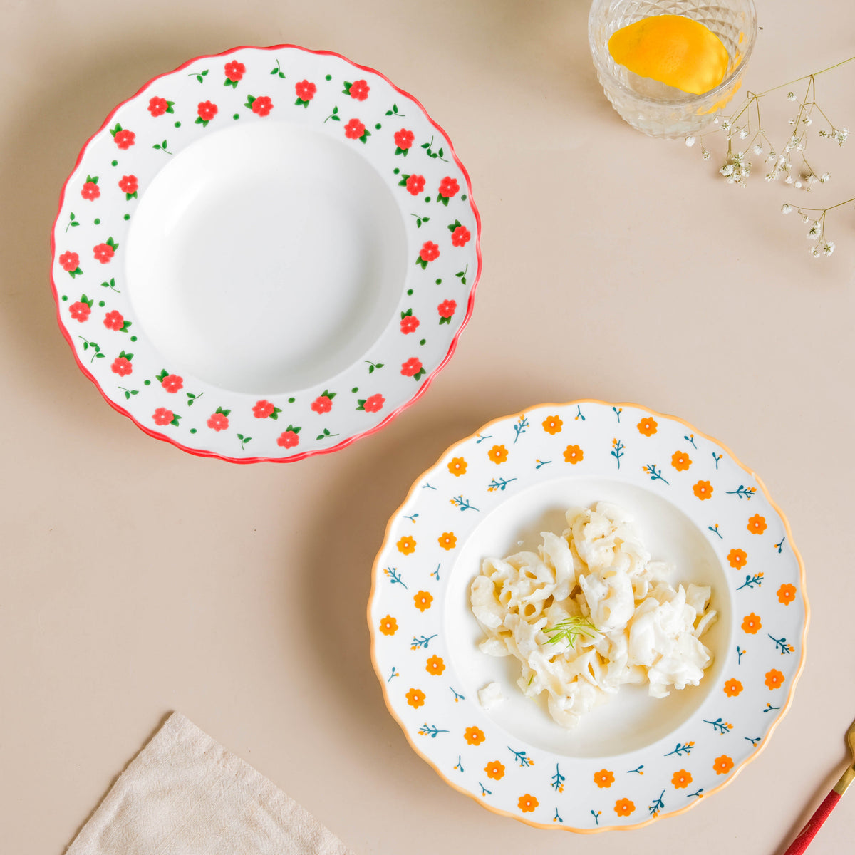 Ziba Floret Pasta Plate Red Nestasia