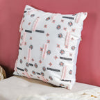 Geometric Embroidered Cotton Cushion Cover 16 inch Nestasia