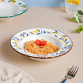 Laurel Blue and Poppy Yellow Pasta Plate Nestasia