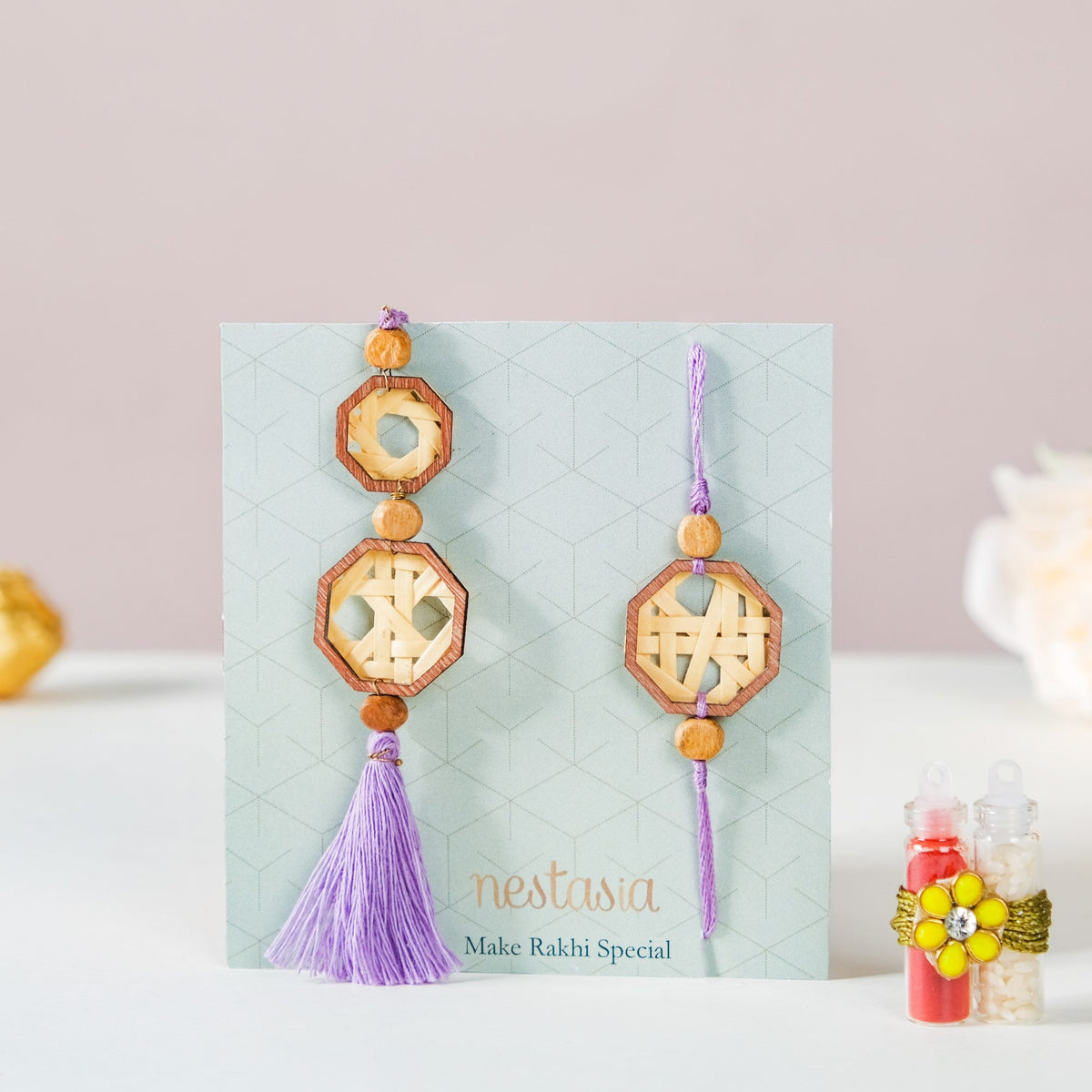 Handmade Eco Friendly Rakhi Gift Set Of 3 Nestasia