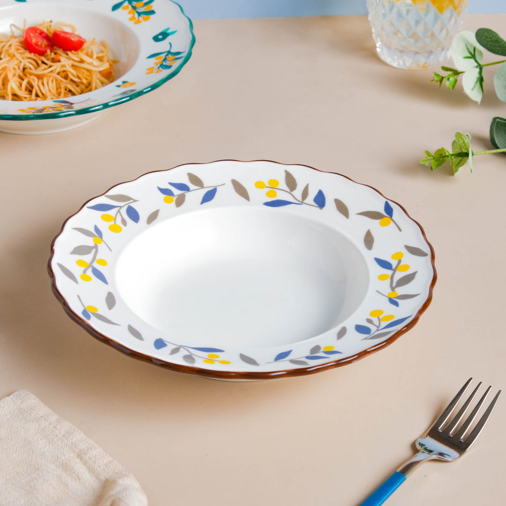 Laurel Blue and Poppy Yellow Pasta Plate Nestasia
