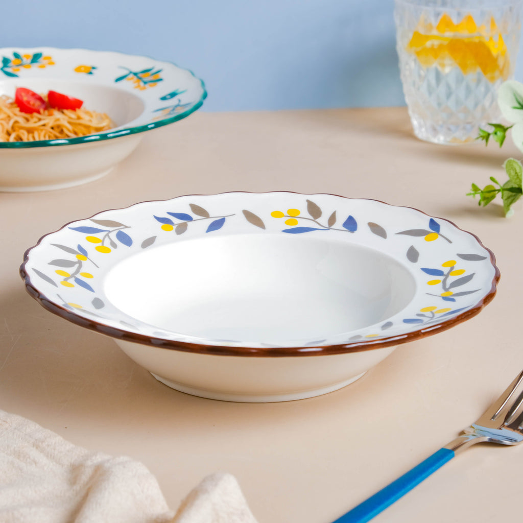 Laurel Blue and Poppy Yellow Pasta Plate Nestasia