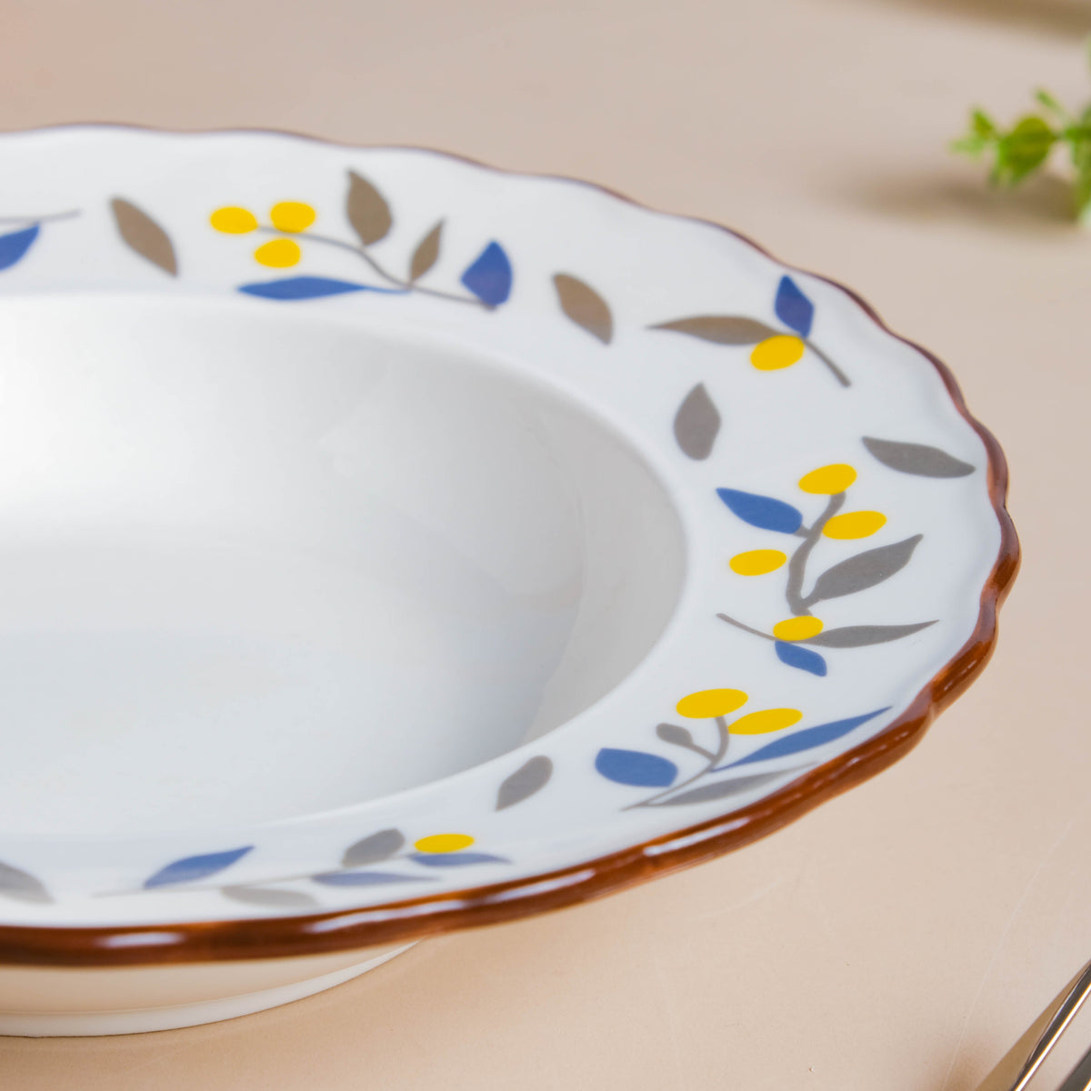 Laurel Blue and Poppy Yellow Pasta Plate Nestasia