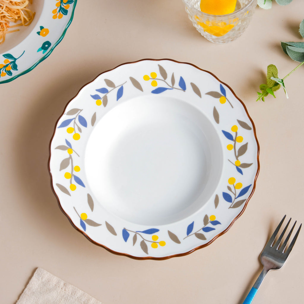 Laurel Blue and Poppy Yellow Pasta Plate Nestasia