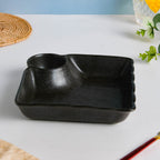Ebony Black Chip and Dip Plate Nestasia