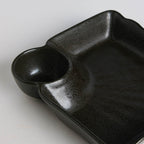 Ebony Black Chip and Dip Plate Nestasia