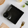 Ebony Black Chip and Dip Plate Nestasia