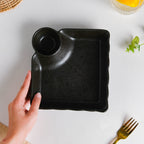 Ebony Black Chip and Dip Plate Nestasia