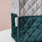 Luxe Velvet Lunch Bag Grey And Green Nestasia