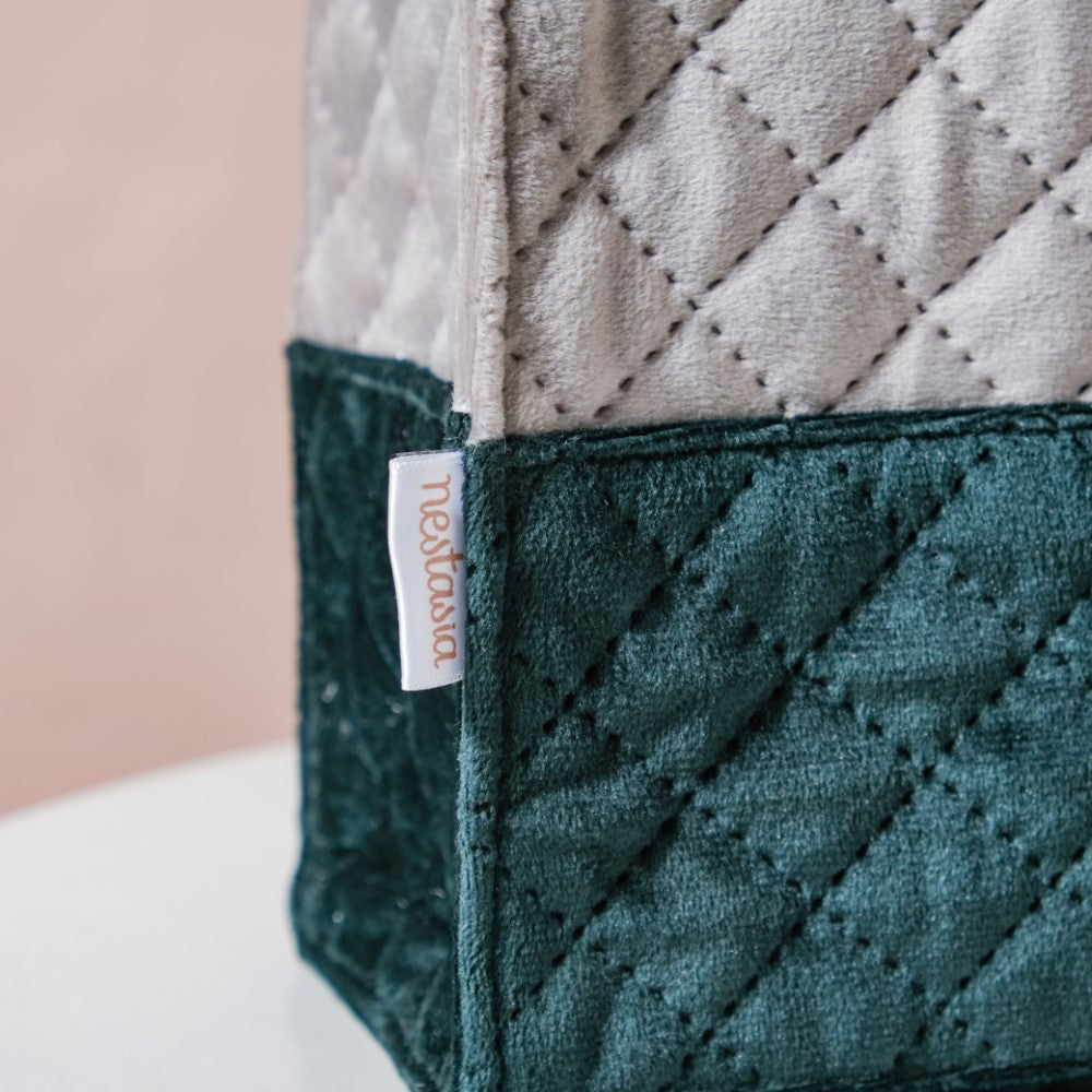 Luxe Velvet Lunch Bag Grey And Green Nestasia