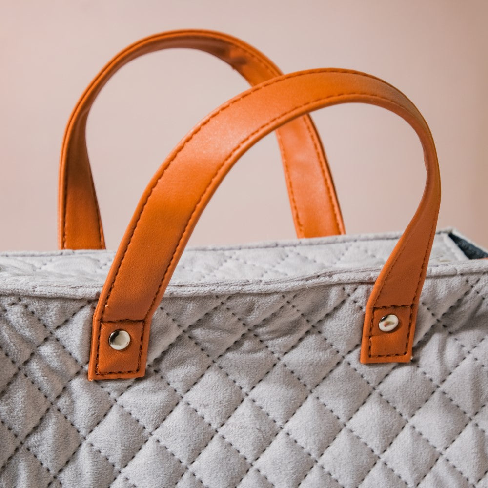Luxe Velvet Lunch Bag Grey And Green Nestasia