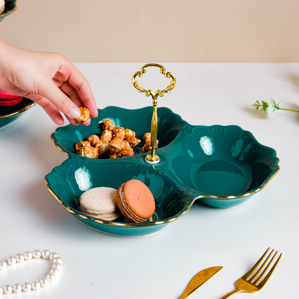 Dessert O' Clock Emerald Golden Platter Nestasia