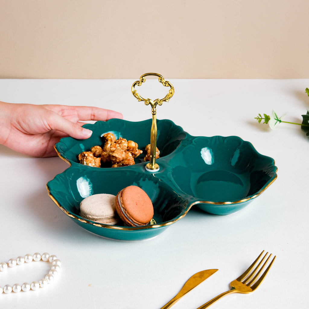 Dessert O' Clock Emerald Golden Platter Nestasia