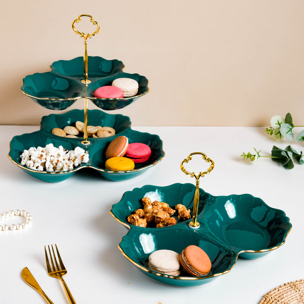 Dessert O' Clock Emerald Golden Platter Nestasia