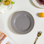 Ceramic Clay Snack Plate Grey 8 Inch Nestasia