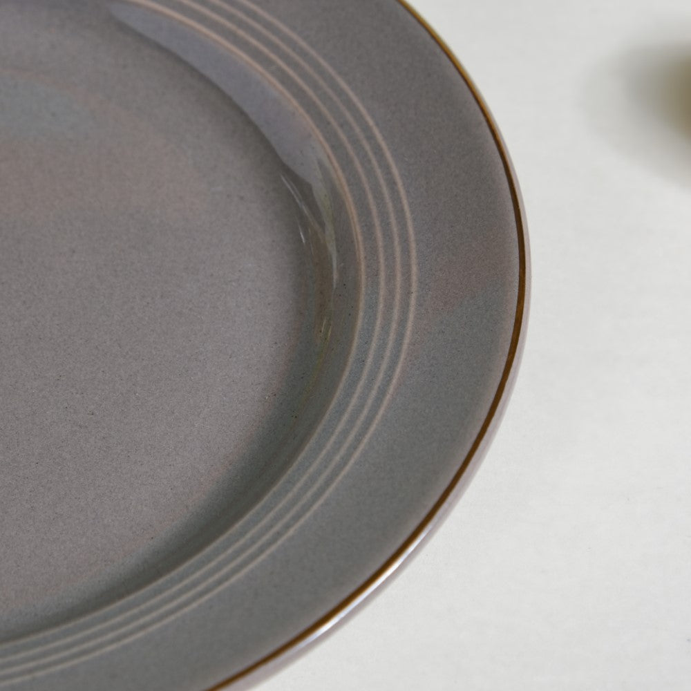 Ceramic Clay Snack Plate Grey 8 Inch Nestasia